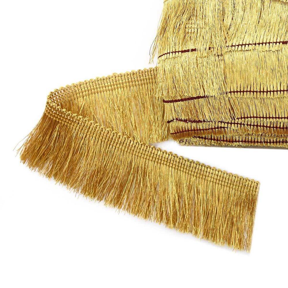 Бахрома отделочная 38.0 мм / 25 метров, металлизированная, цв.золото