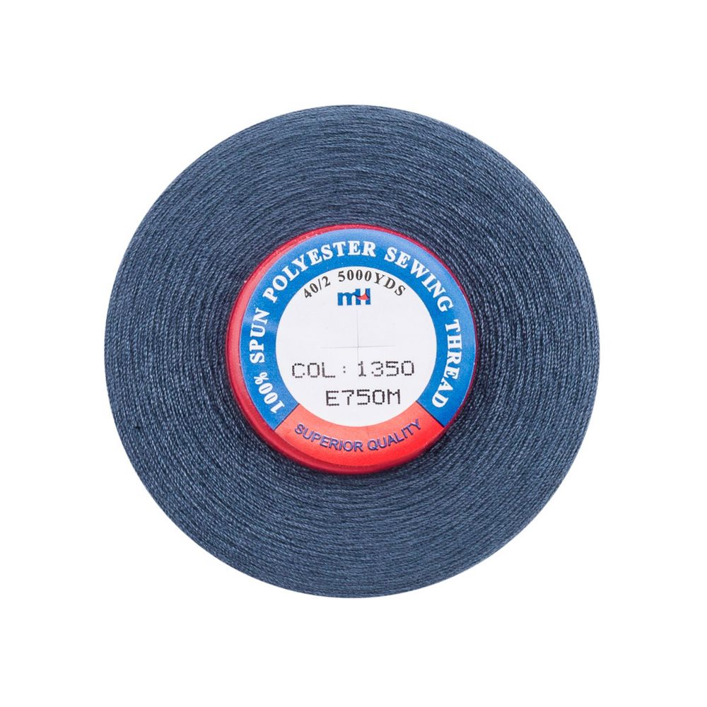 Нитки швейные Euron mH 40/2, 5000 ярд, 1350 морской серый, 1 катушка