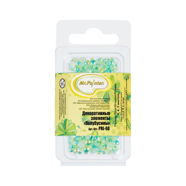 Полубусины декоративные 5х7 г, 03 сине-зеленый, Mr.Painter PRL-08