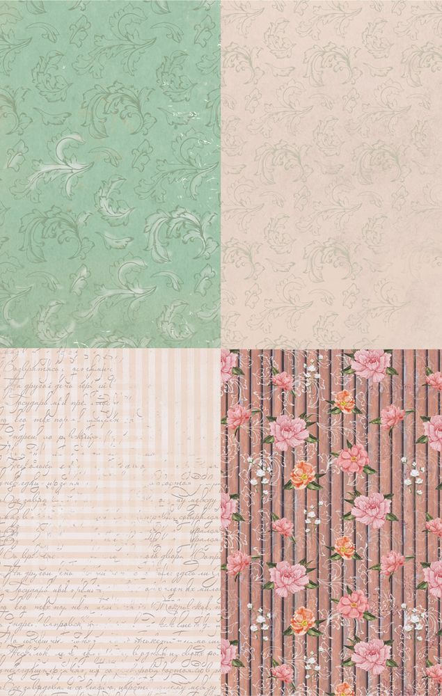 Бумага рисовая 32х22 см, 0060 Цветочный узор. ассорти (1), Love2art KPR/R