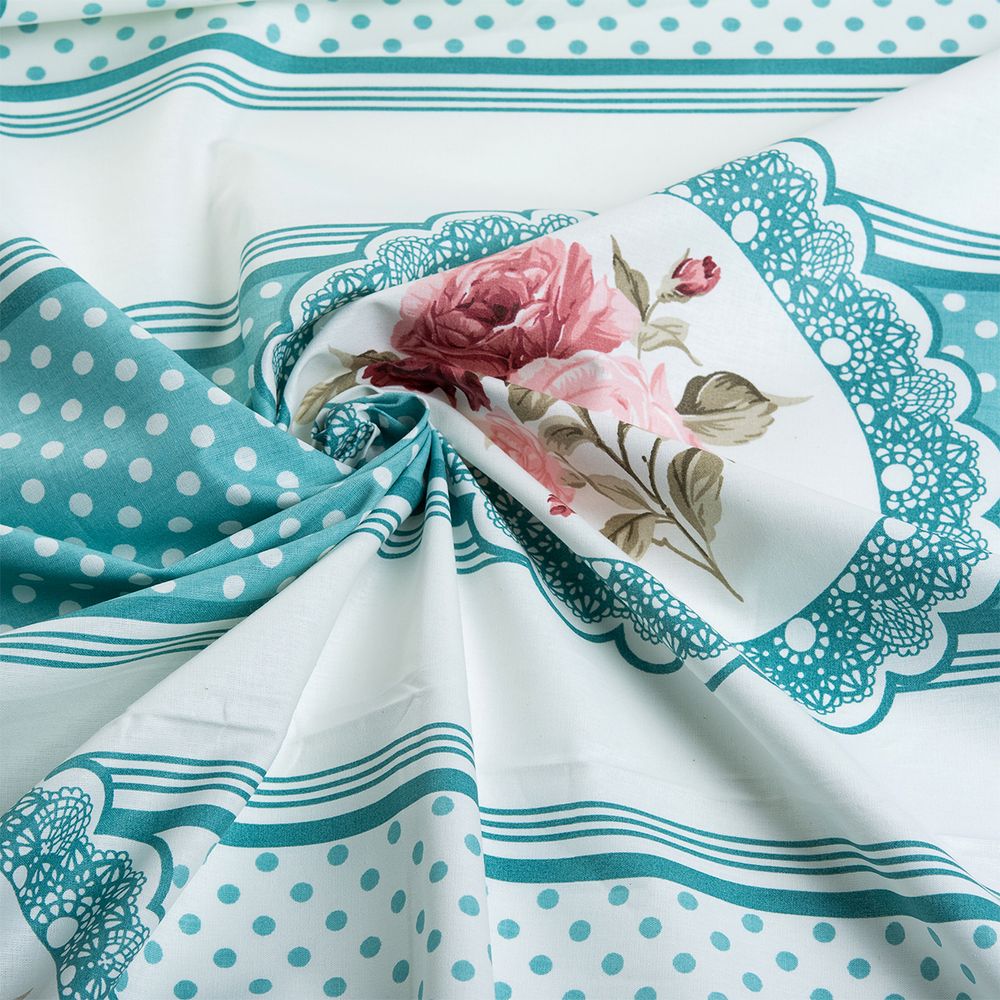 Ранфорс Розовые мечты 130 г/м², шир.240 см, в нарезке, цв. мята, 10 метров /TOS/