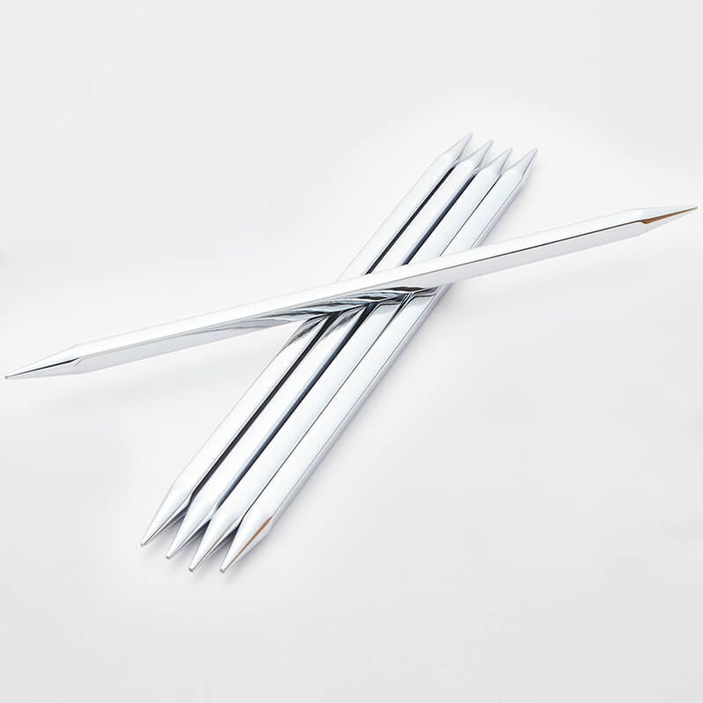 Спицы чулочные Knit Pro Nova cubics 3,5 мм / 20 см, никелированная латунь, серебристый, 5 шт, 12127