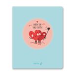 Тетрадь ученическая общая, твин лак, A5 80 л. на скобе 65 г/м², белизна 100% 5 шт клетка, 01528 Ты в моём сердце, Светоч Т204