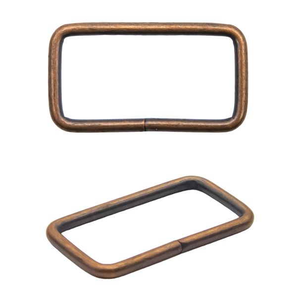 Рамка прямоугольная металл 31х15х2 мм, т.медь, 100 шт