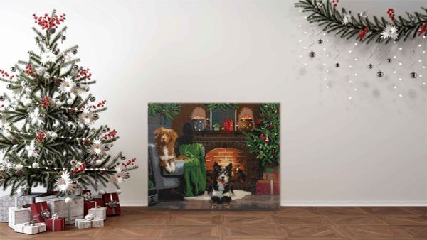 Алмазная (кристальная) мозаика Фрея ALPD-163, на подрамнике Рождественский уют, 50х40 см