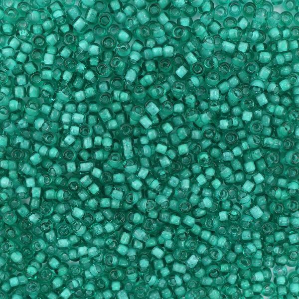 Бисер Astra&Craft 11/0 (2.1 мм), 200 г (10х20 г), цв. 20А-3 изумруд/прозрачный с цветным центром