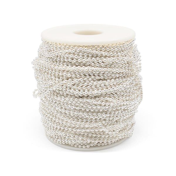 Цепочка шариковая, металл 2 мм / 91,4 м, серебро