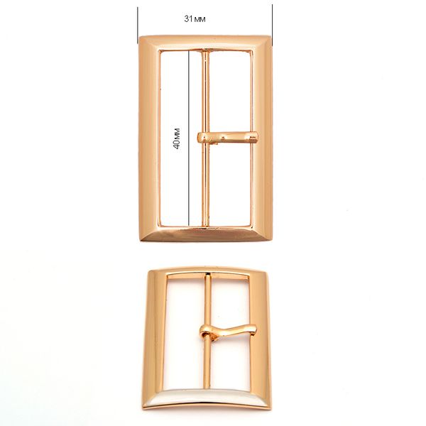 Пряжка ременная металл 31х48 мм, внутр. размер 40 мм, цв. золото, уп. 10 шт