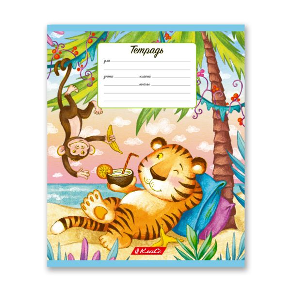 Тетрадь ученическая школьная, выборочный лак, A5+ 12 л. на скобе, 25 шт, клетка, 000358 Тигроленд, Светоч 12ТСКд5_4_3_1