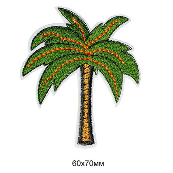 Термоаппликация вышитая Пальма 2 10 шт 6х7 см