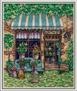 Набор для вышивания нитками Panna C-7442, Цветочный магазинчик, 15.5х20 см