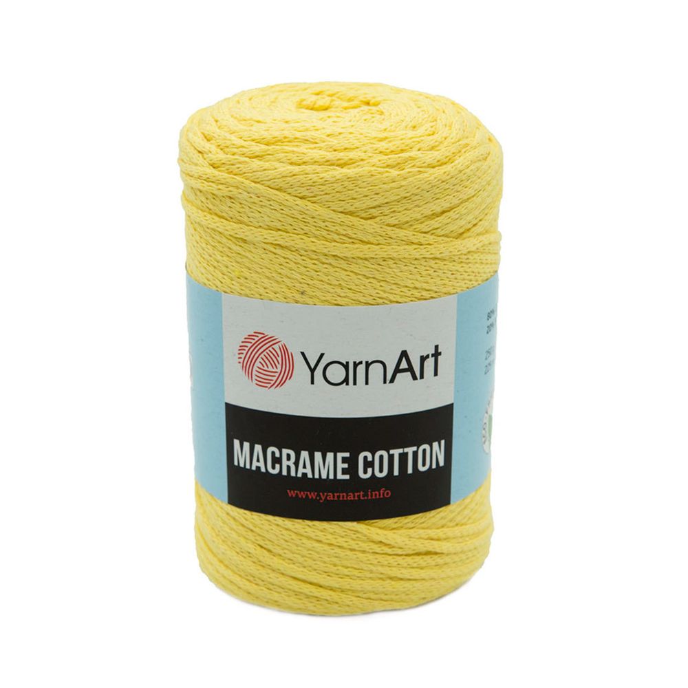 Пряжа YarnArt (ЯрнАрт) Macrame Cotton / уп.4 мот. по 250 г, 225м, 754 холодный желтый