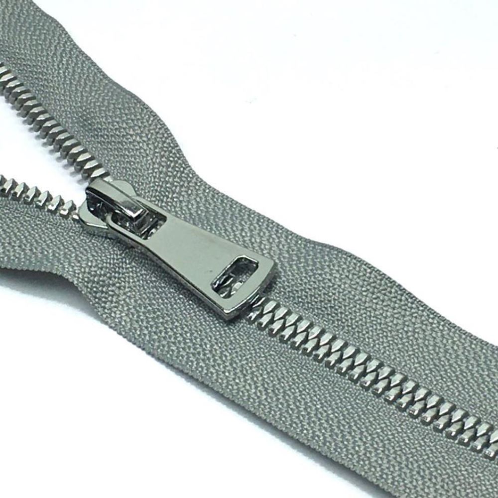 Молния трактор Т5 (5 мм) 1 зам., н/раз., 18 см, никель, цв. D181 серая платина, Mzipp Premium, 1 шт