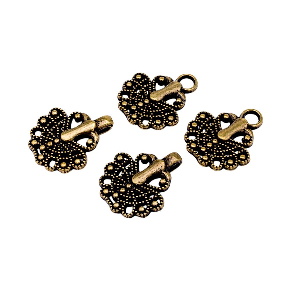 Крючки пришивные декоративные 37х17 мм, ag, 10 шт