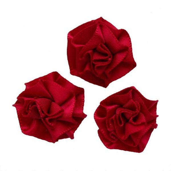 Цветочки пришивные 2,5 см, 4 шт, 275 бордо