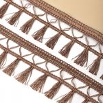 Бахрома отделочная 70.0 мм / 10 метров, 6154-0419, с кисточками, цв.6458 темно-бежевый