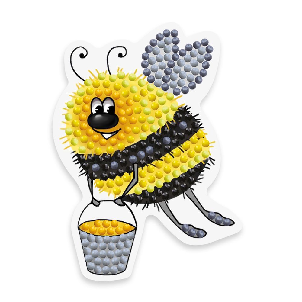 Алмазная (кристальная) мозаика Фрея, магнит Шмель, 7х9.5 см