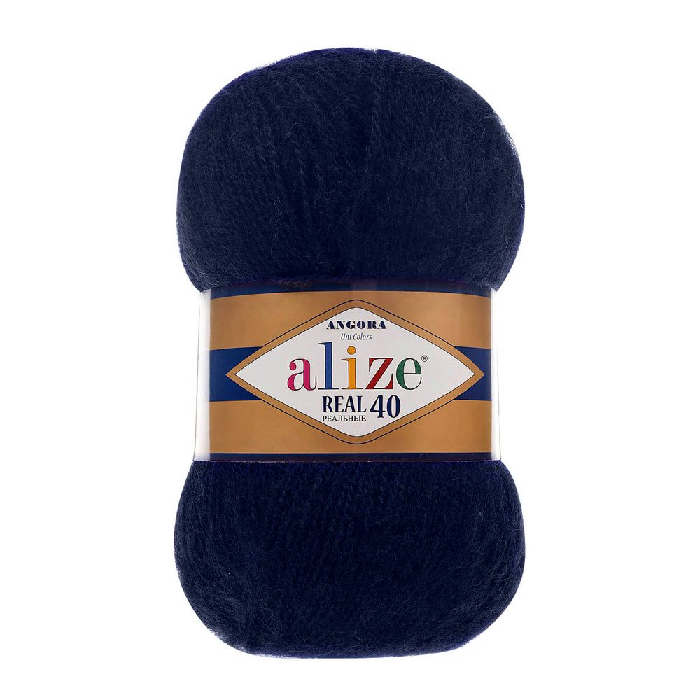 Пряжа Alize (Ализе) Angora Real 40 / уп.5 мот. по 100 г, 430 м, 58 темно-синий