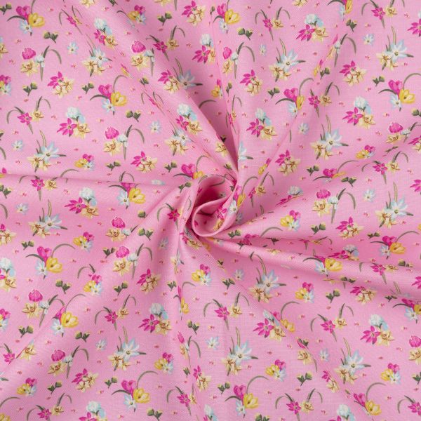 Ткань для пэчворка Peppy Весенний этюд, отрез 50х55 см, 146 г/м², ВЭ-15 розовый, Peppy