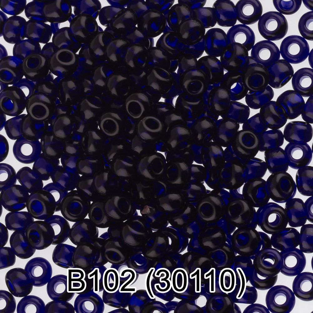 Бисер Gamma 10/0 (2.3 мм), 150 г (10х5 г), B102 т.синий, 30110, круглый 2