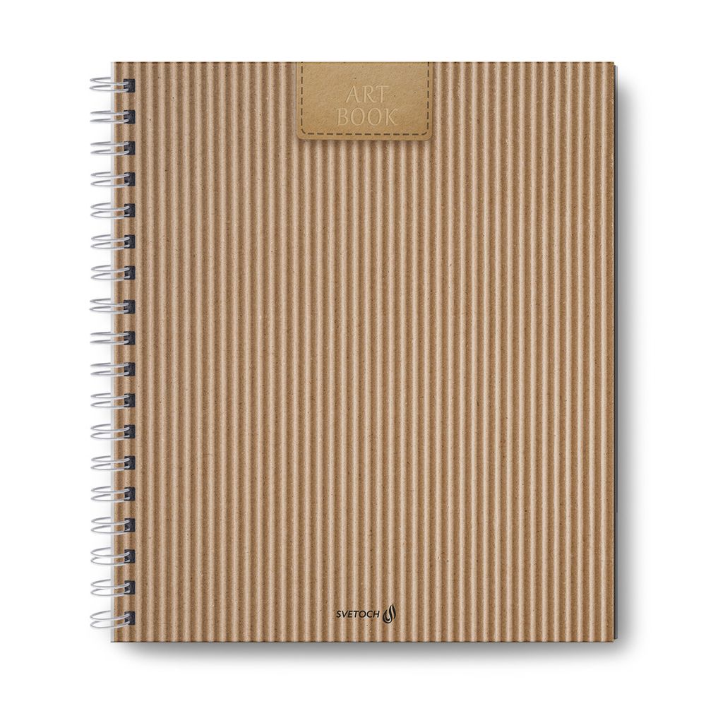 Артбук (скетчбук), матовая ламинация, блок белый, 80 г/м², 290х23.9х20.5 см, на гребне 80 л., 2 шт, Эко-стиль 000617, Светоч 80АРТ-001