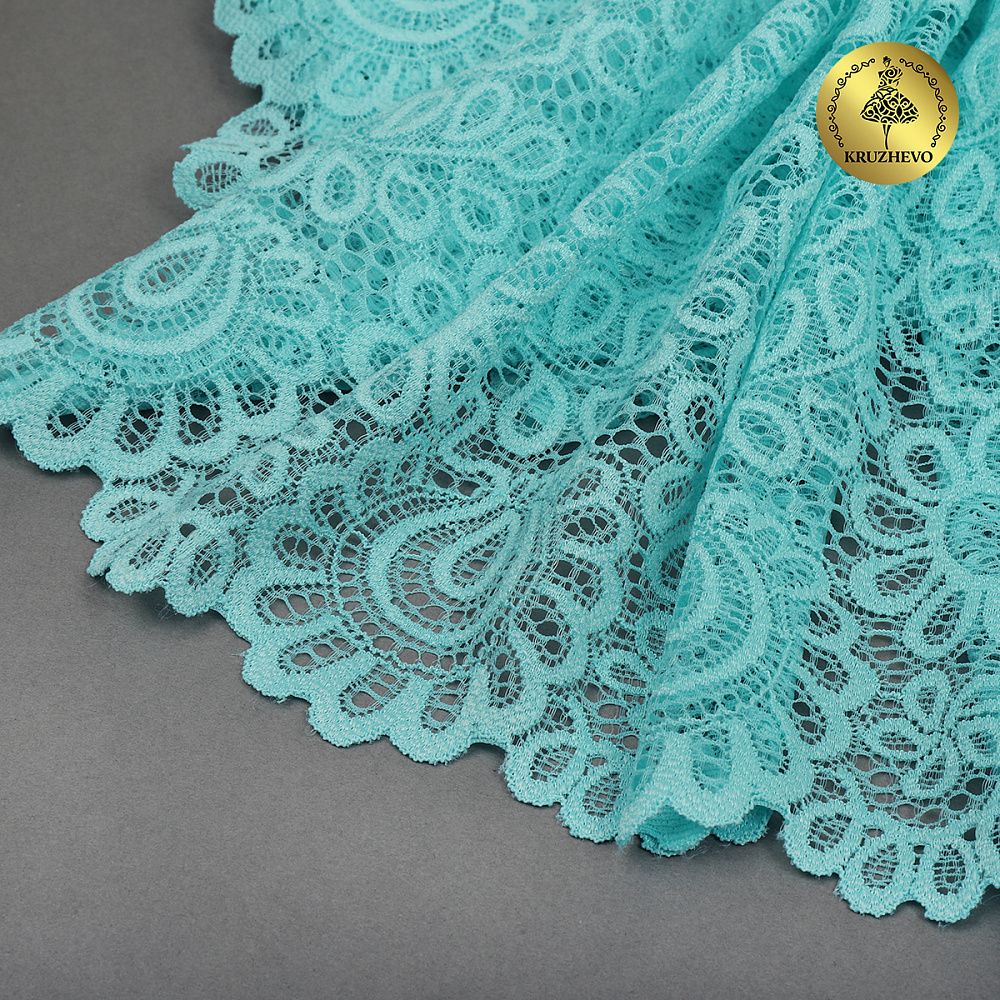 Кружево бельевое эластичное 205 мм / 25 м, TBY.YSTL00839, цв.L422 тиффани, Kruzhevo
