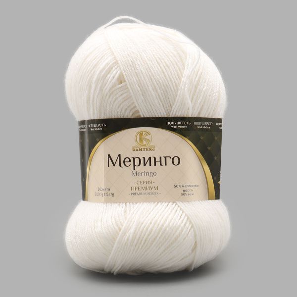 Пряжа Камтекс Меринго / уп.5 мот. по 100 г, 380 м, 205 белый