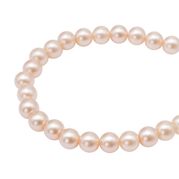 Бусины пластик под жемчуг ⌀8 мм, 500 г, цветные, круглые, A43 бежевый, Astra&Craft, LY-264