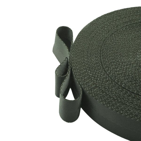 Стропа (ременная лента) 25 мм / 25 метров, толщ. 1.0 мм, [15.1 г/пог.м], 100% п/п, 72 мокрый асфальт