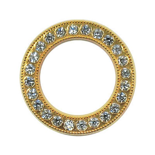 Пряжка ременная металл 16 мм, 1 шт, со стразами, золото, Gamma 51301 81