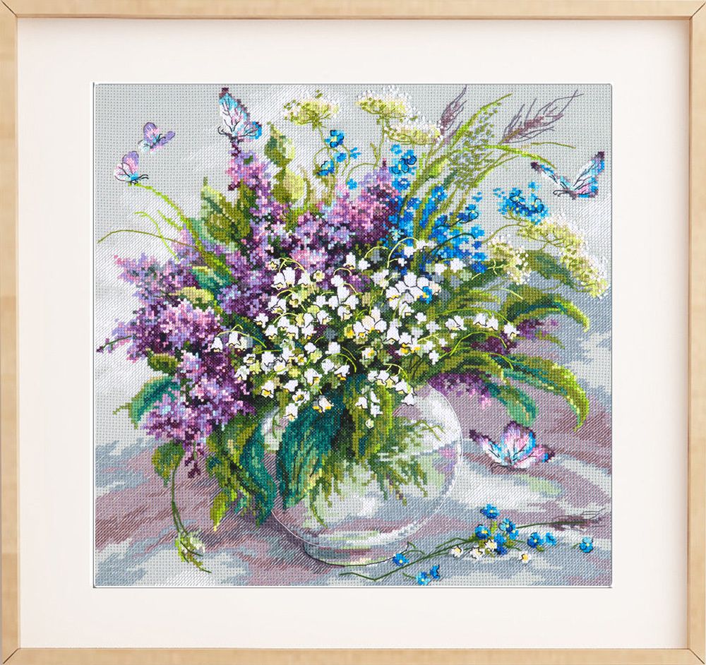 Набор для вышивания нитками Чудесная игла, Ласковый май 32х32 см