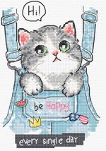 Набор для вышивания нитками LetiStitch, Будь счастлив 10х15 см