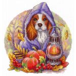 Набор для вышивания нитками МП Студия, Осенний блюз 20х18см