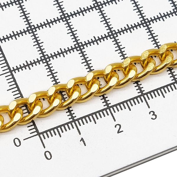 Цепь алюминиевая 9,2х7,2 мм, 10 м, золото