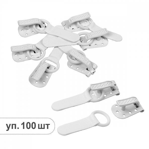 Крючок шубный TBY 50 мм, TBY-0122, цв. белый уп. 100 шт