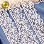 Кружево гипюр (плетёное) 50 мм, матовая нить TBY.0871, цв.F102 молочный уп.13.71м, Kruzhevo