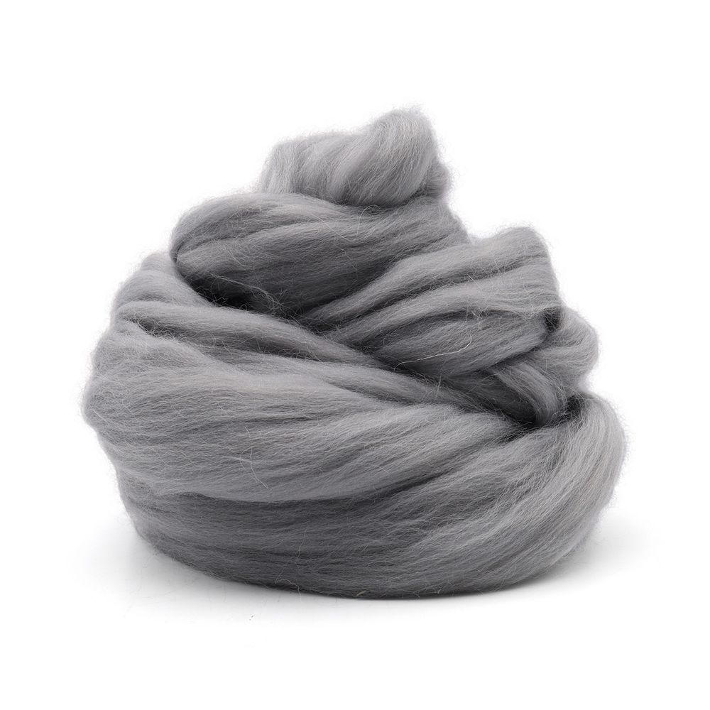 Шерсть для валяния полутонкая 100%, 100 гр. (48 серый)