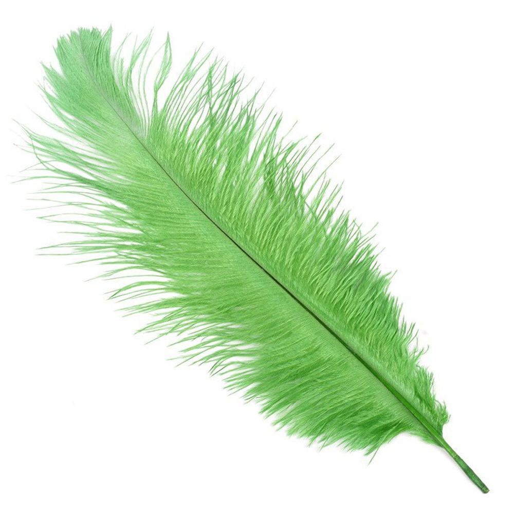 Перья страуса декоративные 30-35 см зеленый, уп.5 шт