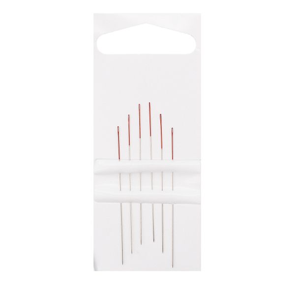 Иглы ручные для бисера с цветным ушком, №12,6 шт, Pony