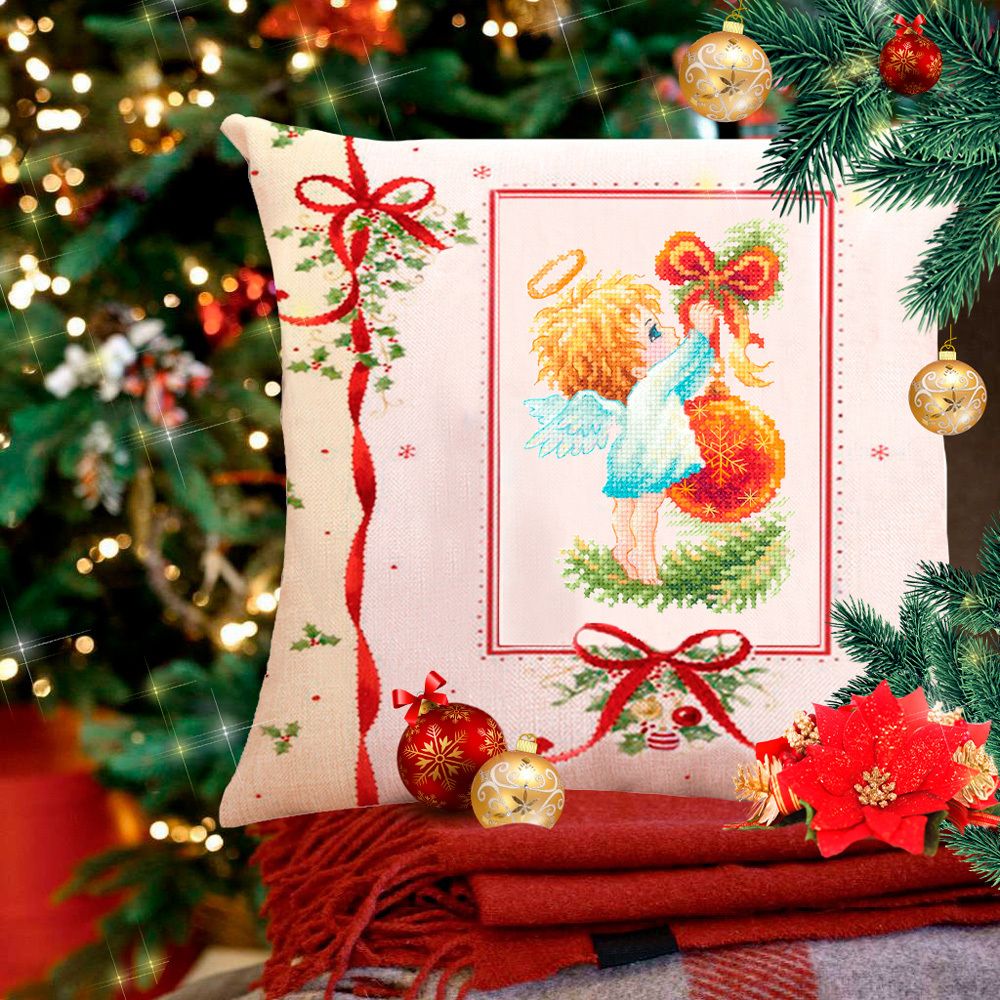 Набор для вышивания нитками Чудесная игла, Ангел Рождества, 10х15 см