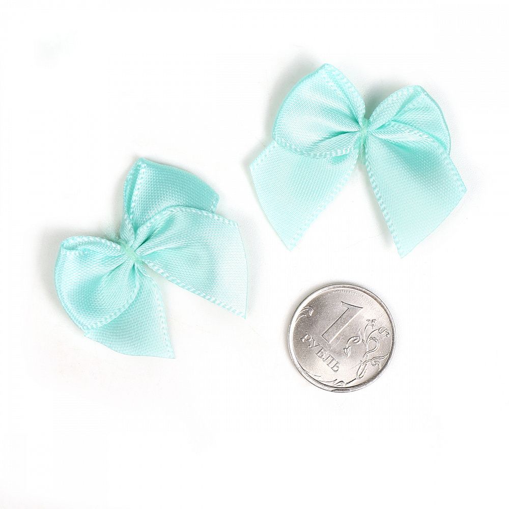 Бантики пришивные 15 мм, MJRF072 мятный F201, уп.100 шт