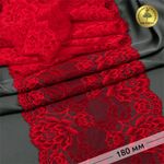 Кружево бельевое эластичное 180 мм / 25 м, L838, цв.100 красный, Kruzhevo