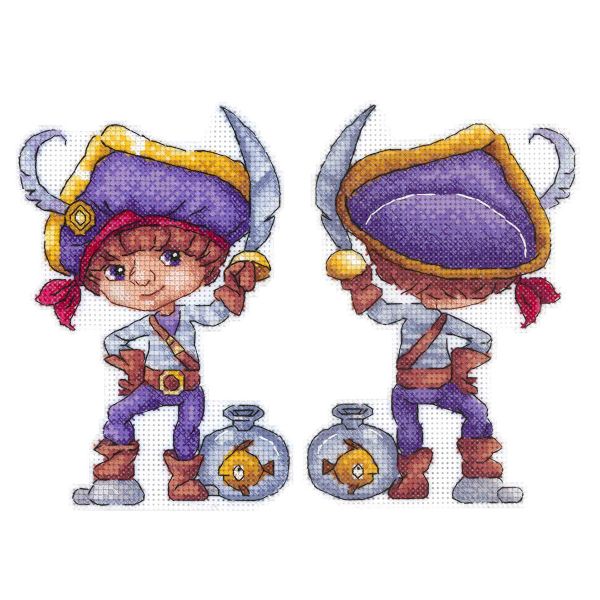 Набор для вышивания на пластиковой канве МП Студия Маленький пират 15х10см, Р-1128