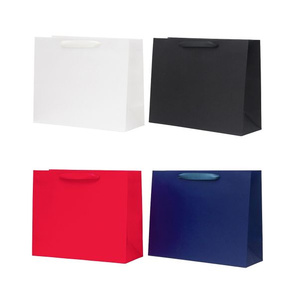 Набор подарочных пакетов, матовые, 4 цвета 32х26х12 см, 210 г/м², 4 шт