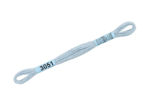 Мулине Gamma 100% хлопок, цв.3051 бл.серо-голубой, 24 мотка по 8 метров