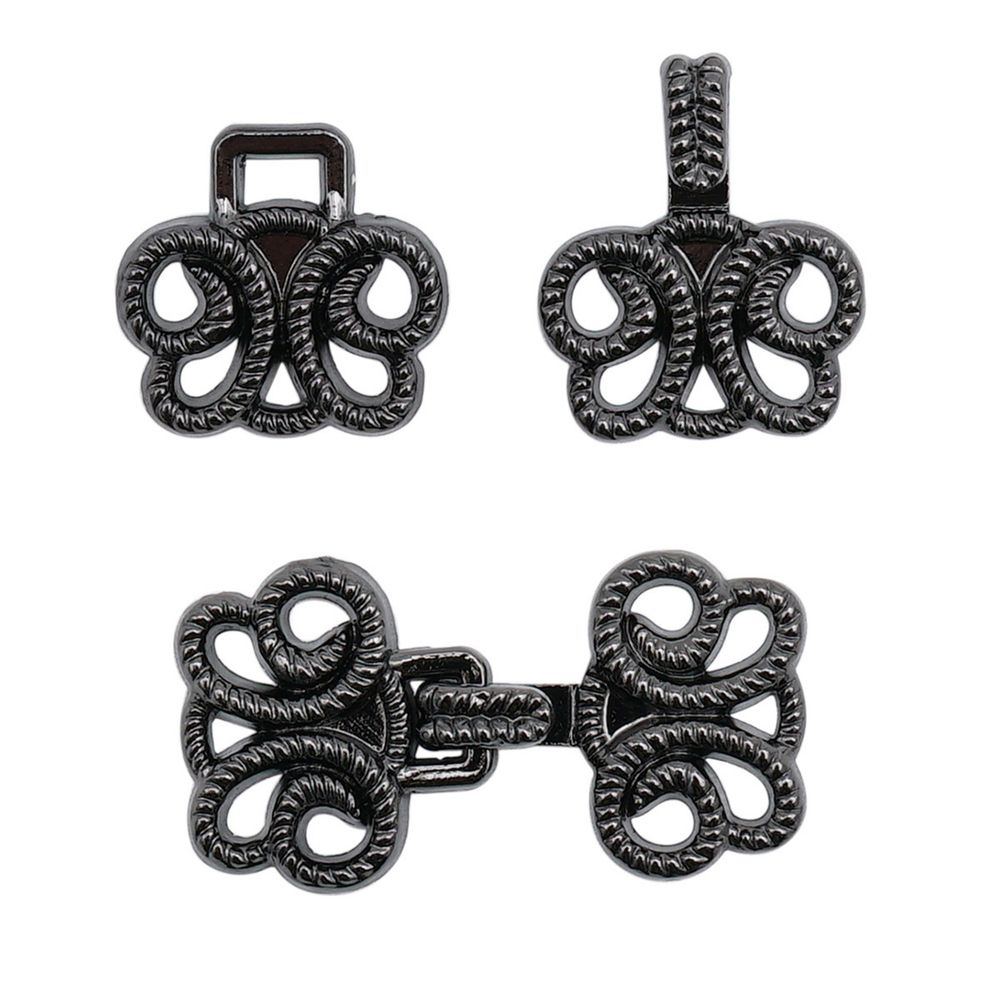 Крючки пришивные декоративные 25х14 мм, pewter, 10 шт