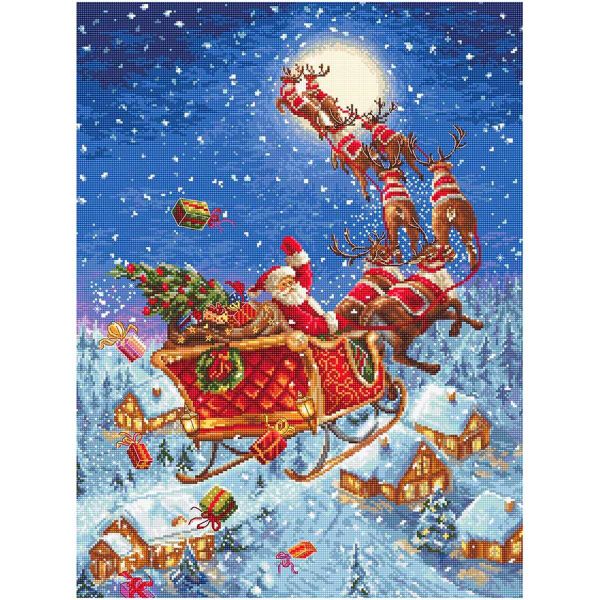Набор для вышивания нитками LetiStitch, Северные олени в пути! 40х30см