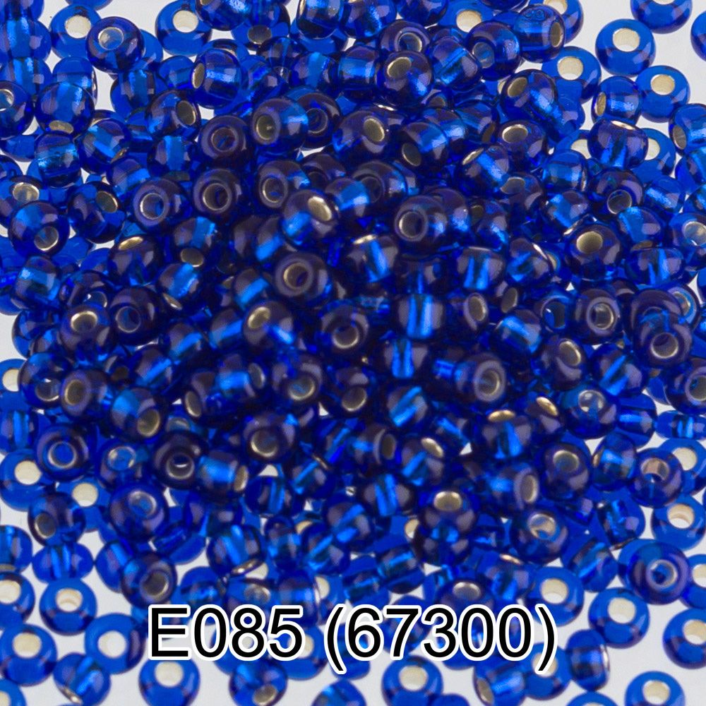 Бисер Preciosa круглый 10/0, 2.3 мм, 10х5 г, 1-й сорт, E085 синий, 67300, круглый 5