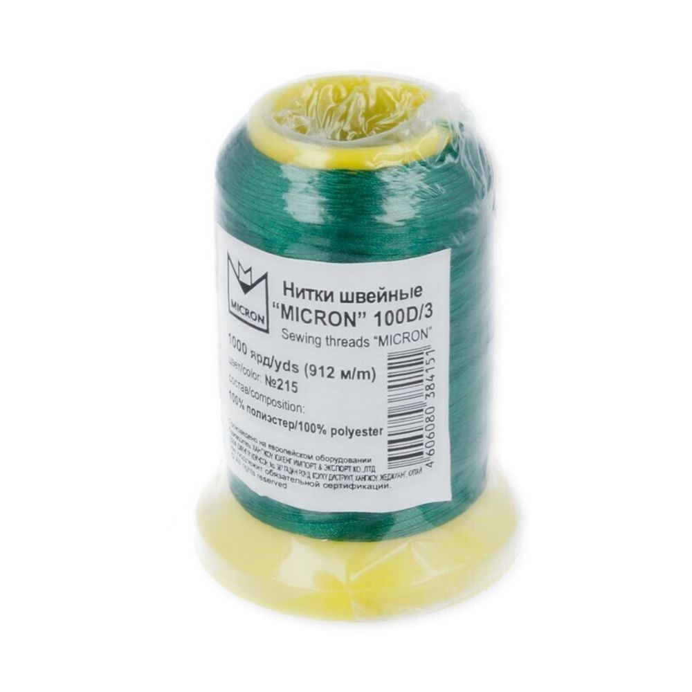 Нитки универсальные особо прочные Gamma 100D/3, 912 м / 1 кат., 215 зеленый