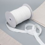 Лента бархатная (тесьма) эластичная 20.0 мм / 32.9±2 метров, 01 белый